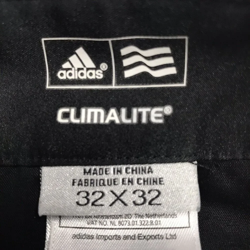 ADIDAS Golf Pants Men 32x32 Black Climalite Poly Performance Straight Leg Chino